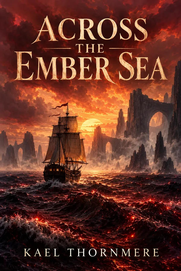 Across the Ember Sea by Kael Thornmere, book cover